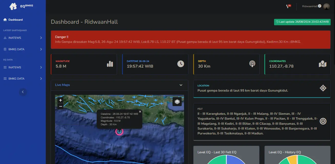 Tsunami & Quake Dashboard — image 1 of 2