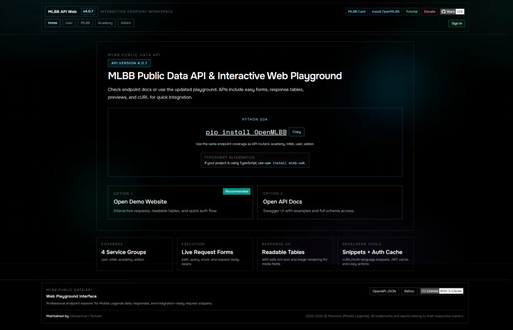 MLBB API & Web Platform — image 1 of 5