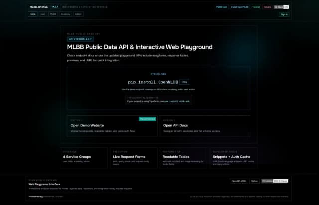 MLBB API & Web Platform